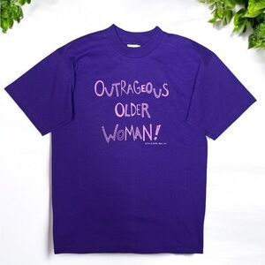 Bay Side Heavyweight Quirky Spellout Outrageous Older Woman Graphic T Shirt